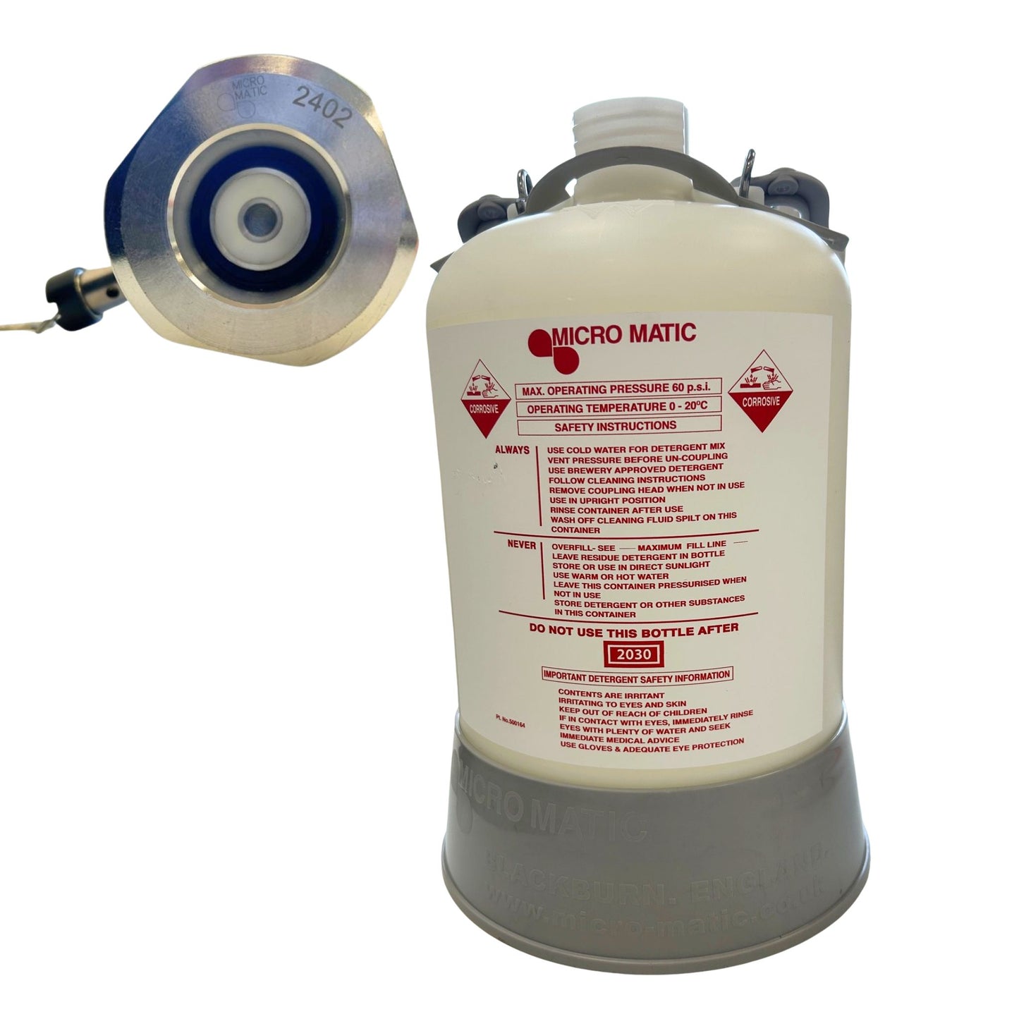 Small keykeg line cleaning bottle