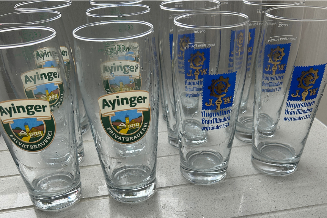 Clean beer glassware after glass renovation