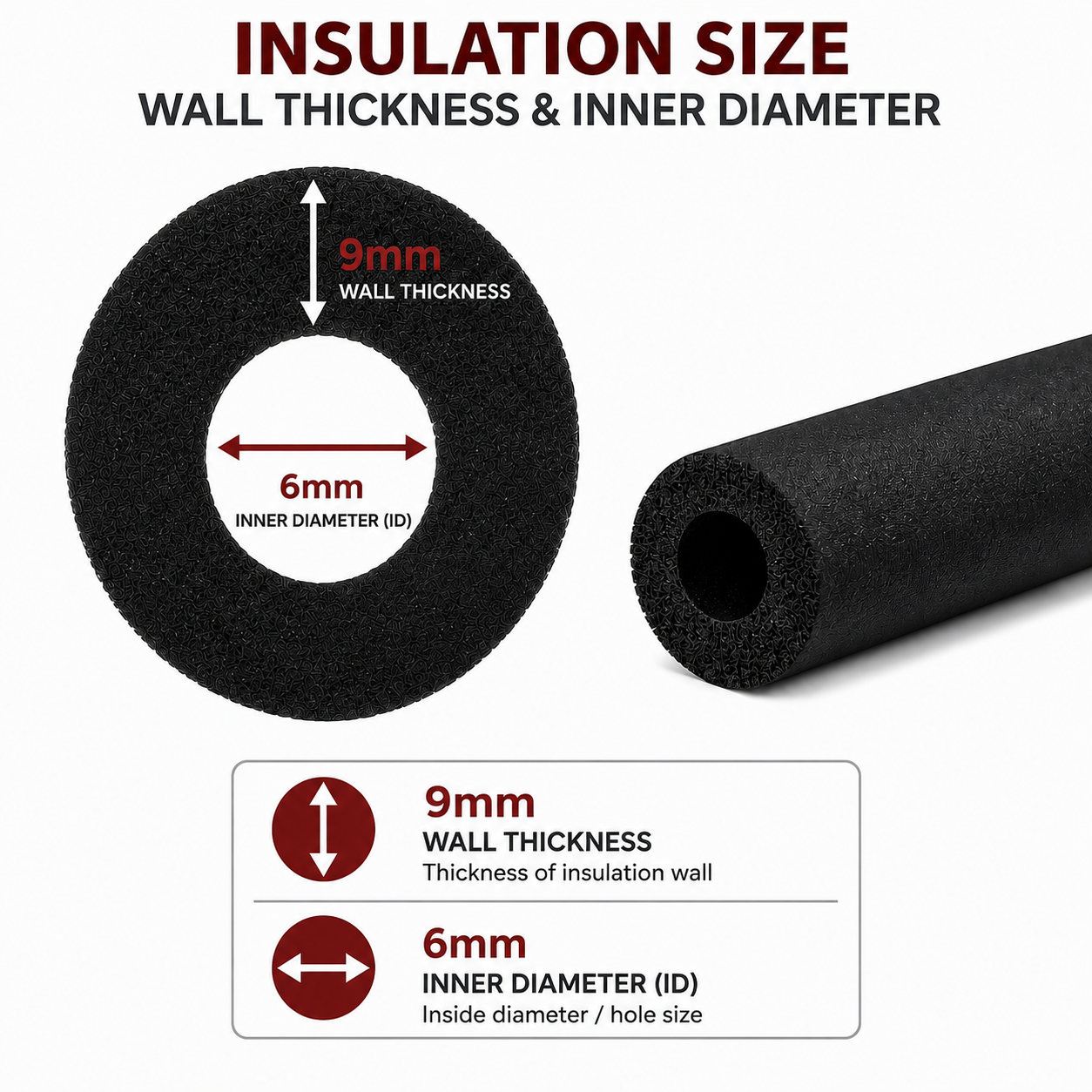 Insulation 9mm (OW) x 6mm (ID)