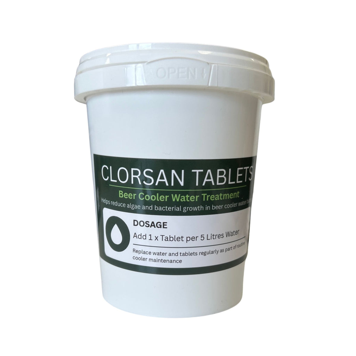 Clorsan sanitising tablets for beer cooler water baths