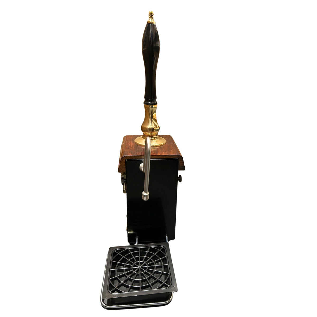 Refurbished Angram CQ 1/4 pint water-cooled brass beer engine handpump with oak plinth