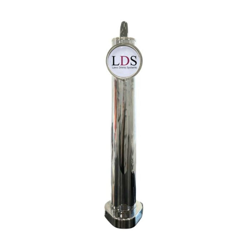 Chrome beer font tower with tap and drip tray