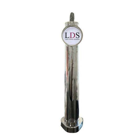 Chrome beer font tower with tap and drip tray