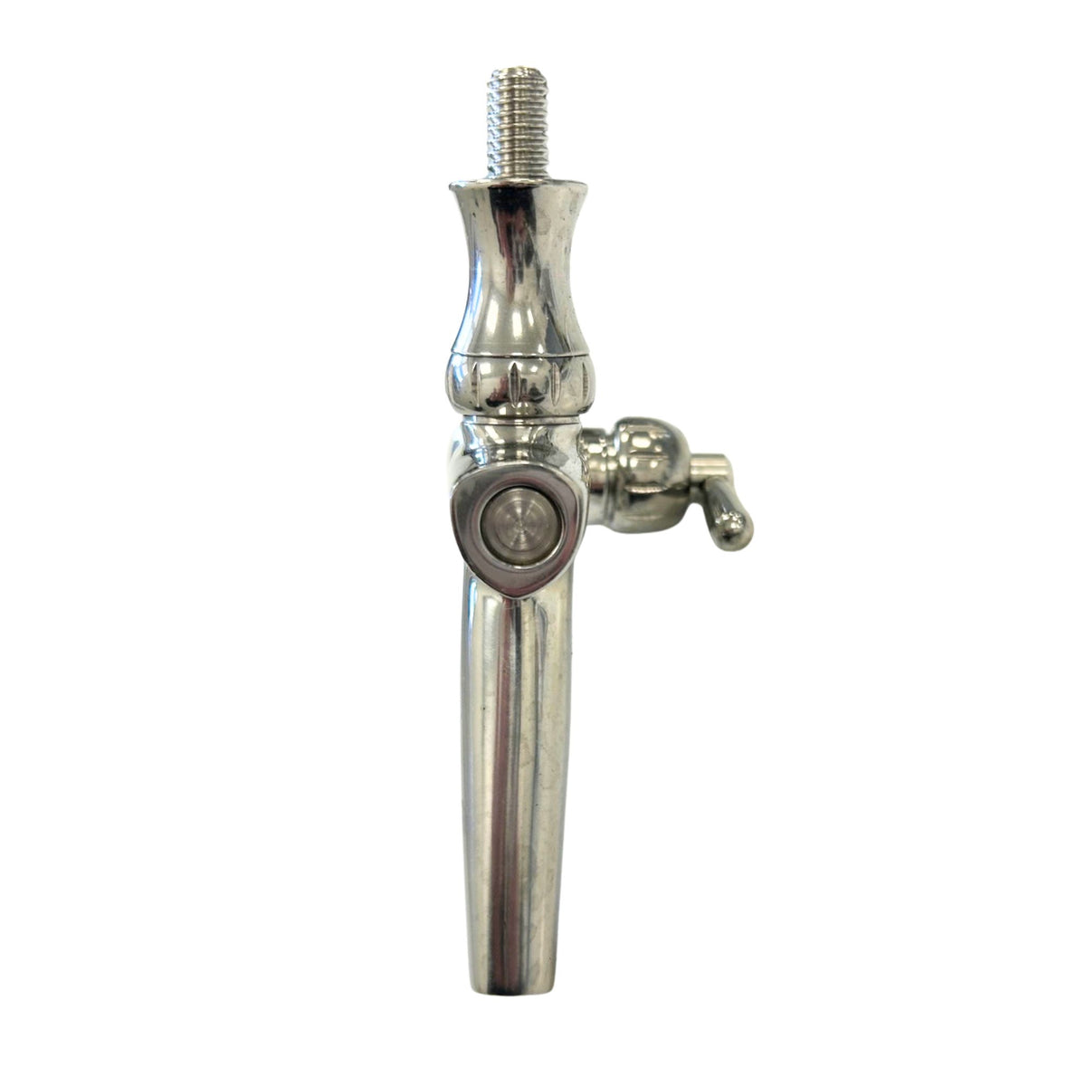 Front view of Celli compensator beer tap body