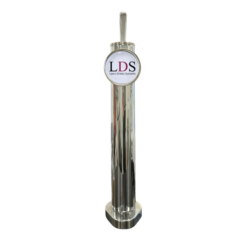Chrome beer font tower with tap and handle