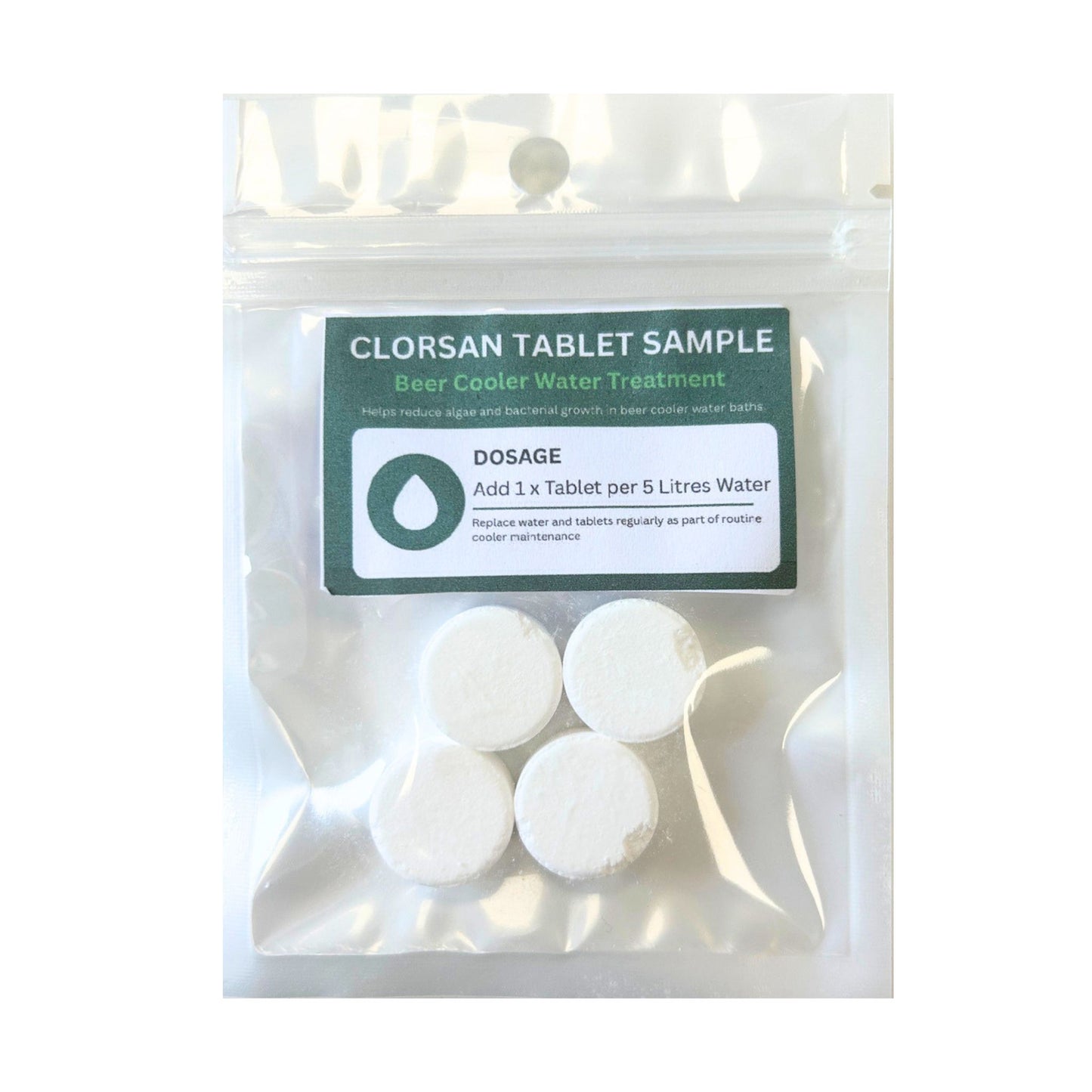 Clorsan Tablets Sample Pack 4 Tablets for Beer Cooler Water Treatment