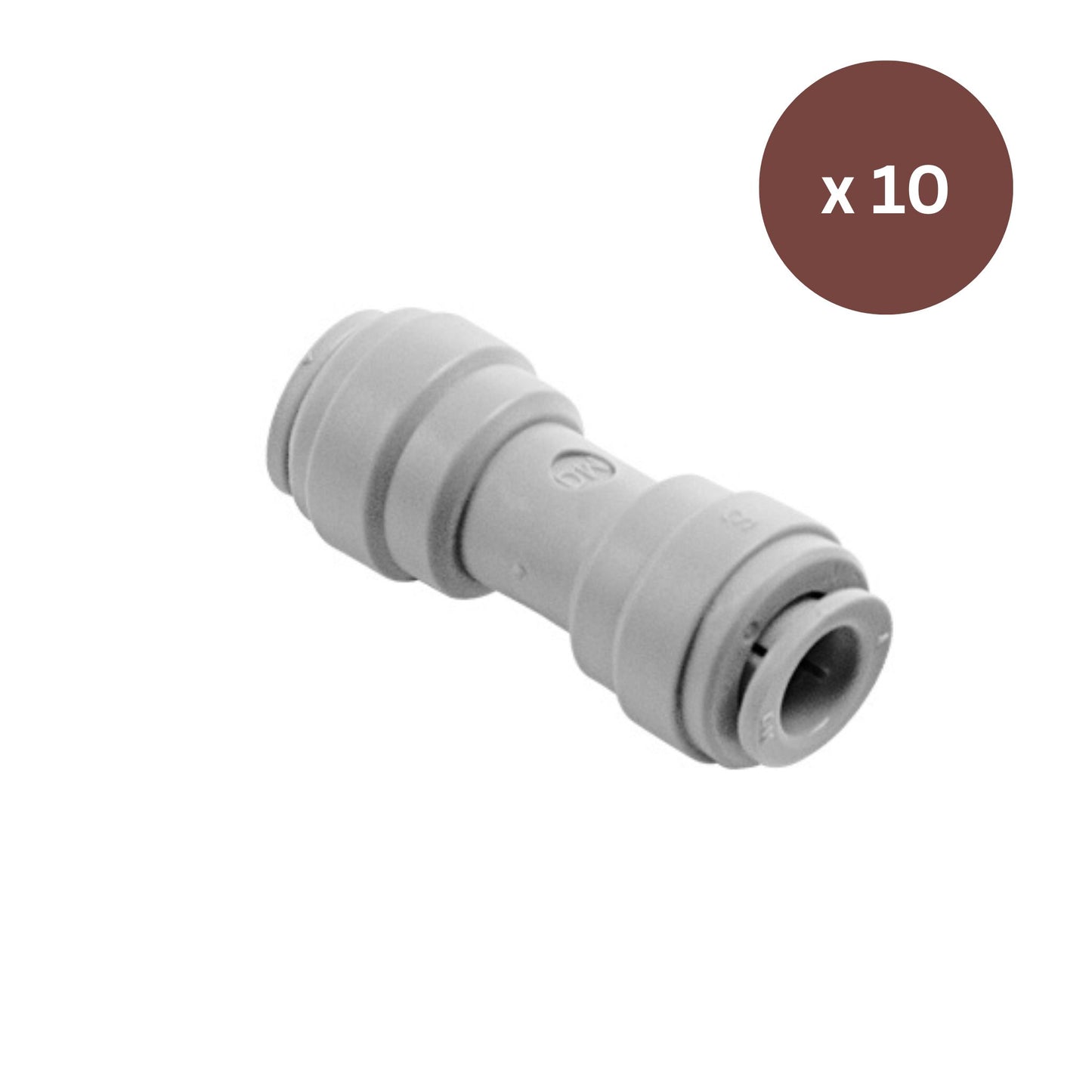 Pack of 10 Equal Straight Connectors 3/8" DM Fit
