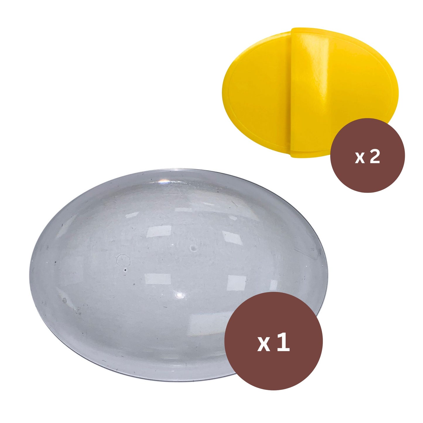 clear oval badge set