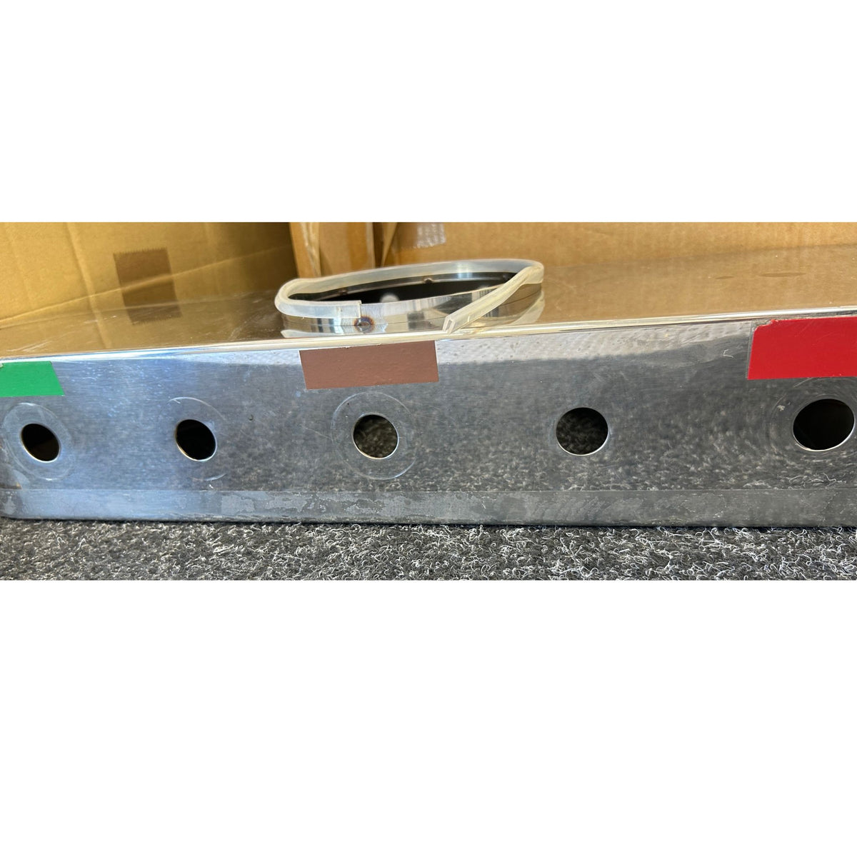 Beer font beam example with dispense tap holes drilled