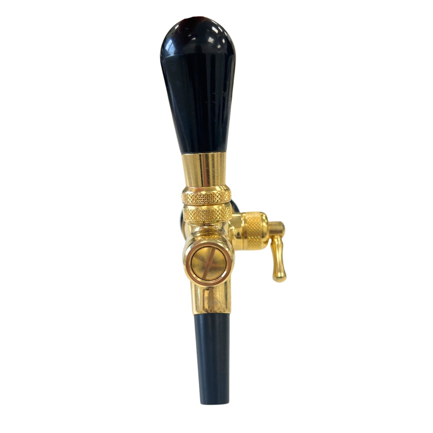 Brass compensator beer tap with flow control and 5/8 inch threaded shank