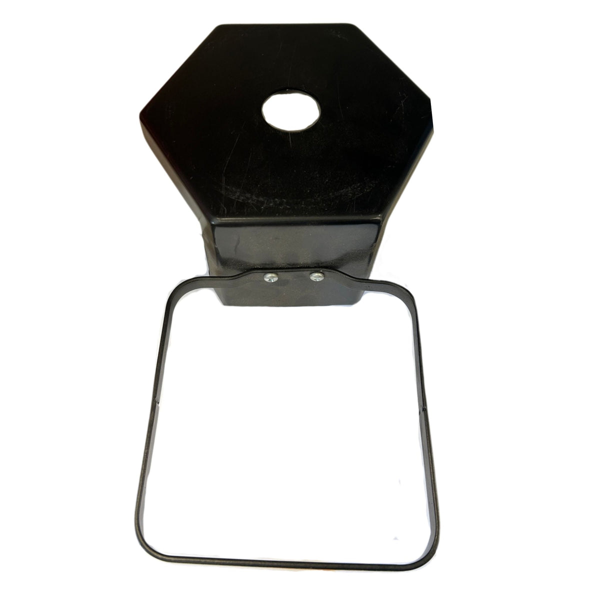 Matt hexagonal beer font clamp with 40mm hole and drip tray hanger