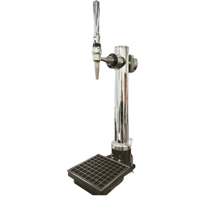Polished chrome beer dispenser tower