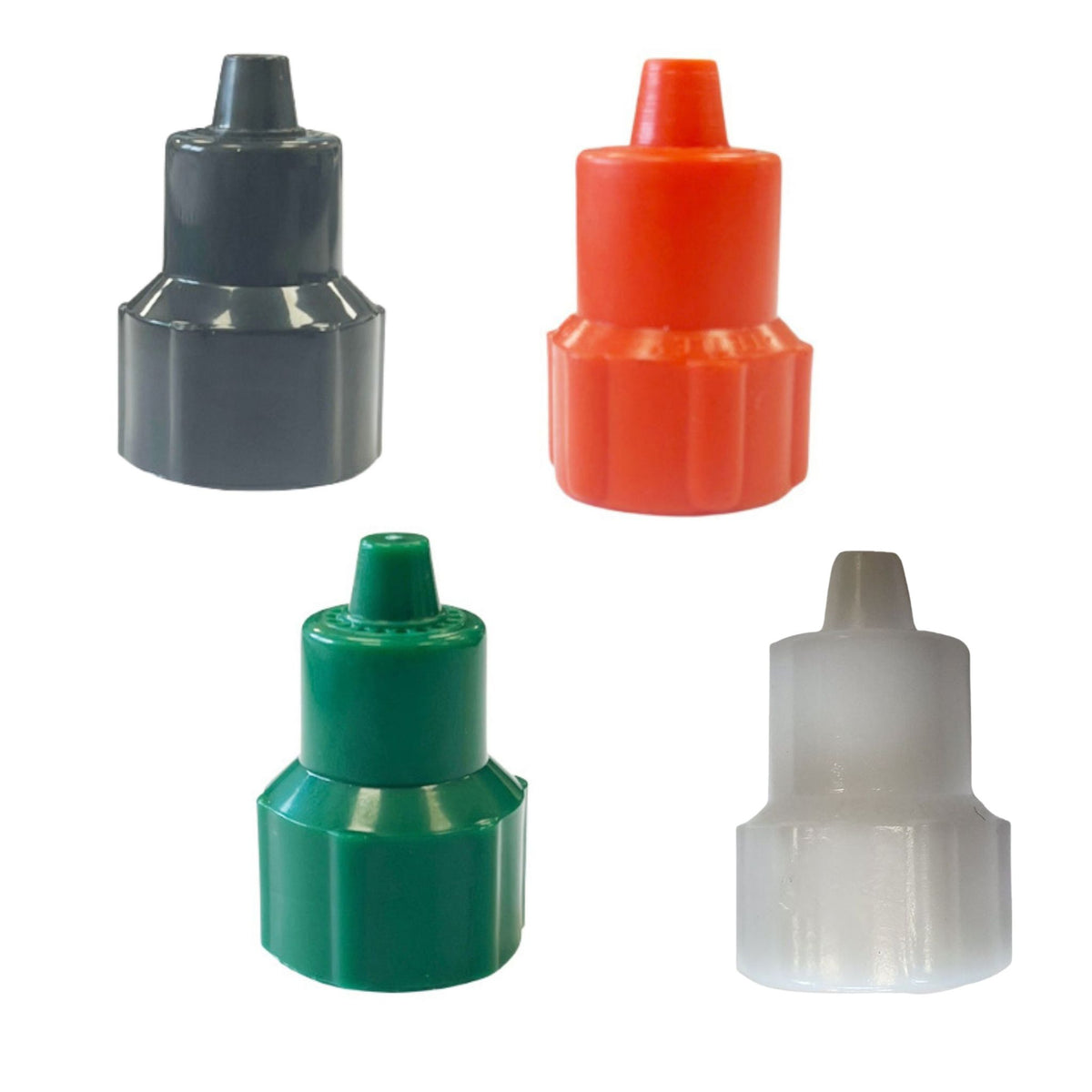 Four 0.6mm cask ale sparkler nozzles in black, red, green and white, mixed pack of 4 for beer handpul