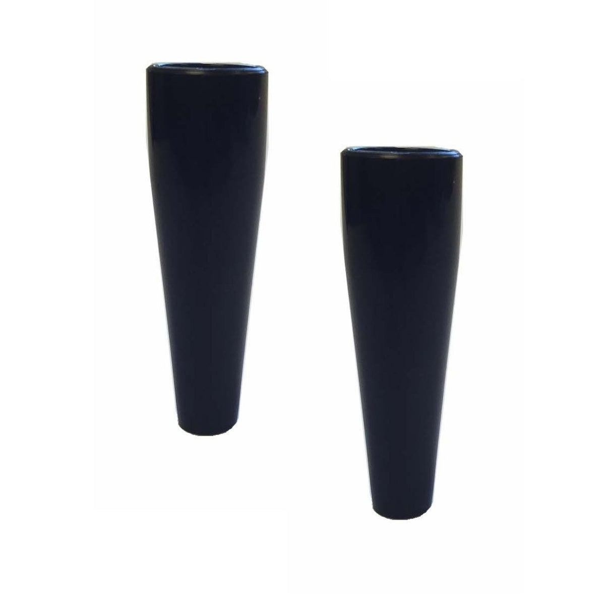 pack of 2 plain black beer spout threaded nozzles