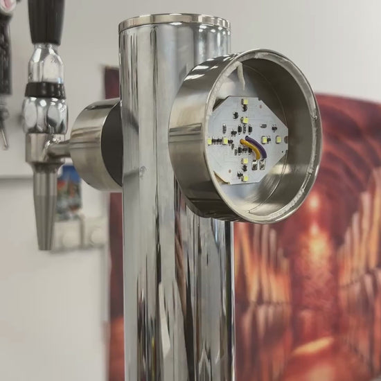 Commercial style chrome beer tap tower