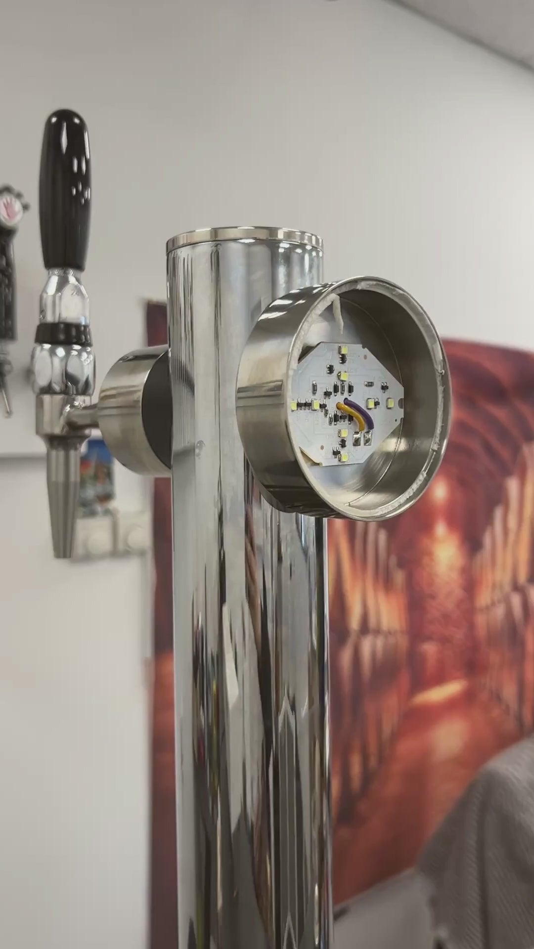 Commercial style chrome beer tap tower