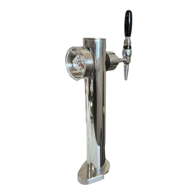 Beer font tower with mounting clamp and drip tray