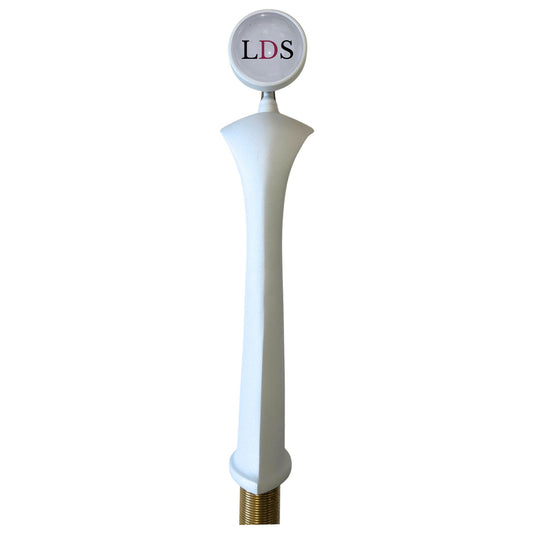 White illuminated beer font with Elegance tap and through-bar mounting thread