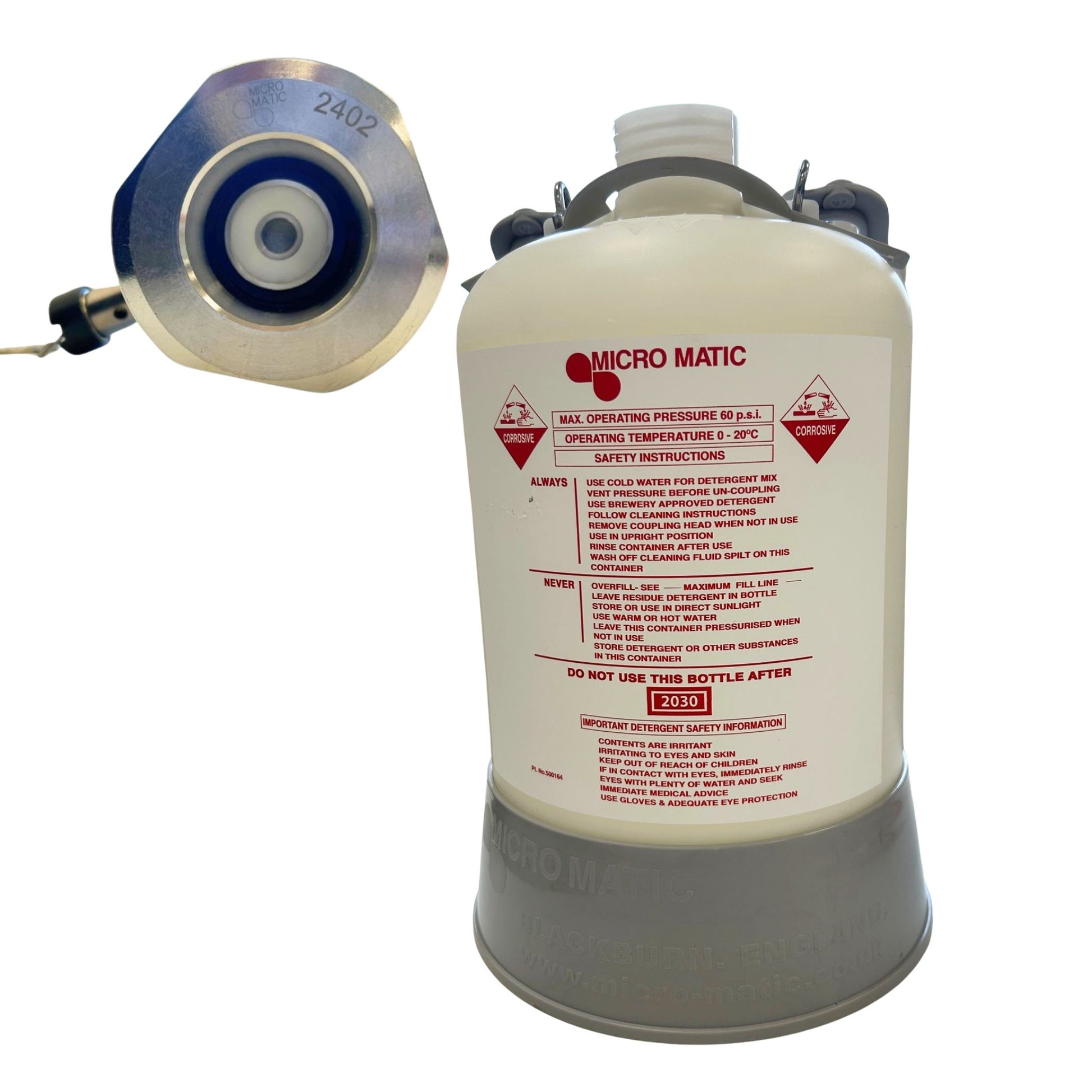 Small keykeg line cleaning bottle