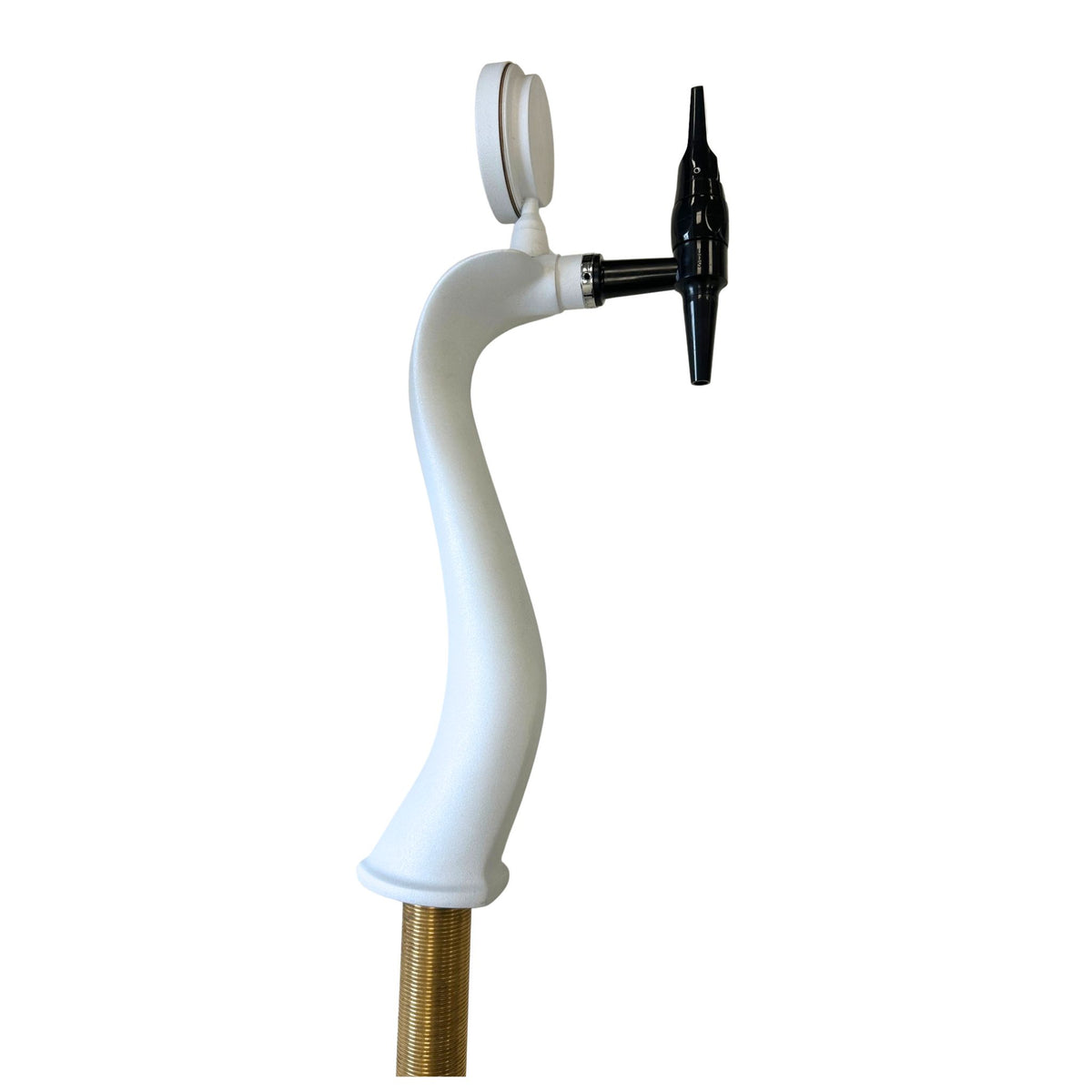 White single tap draught beer font with illuminated badge holder