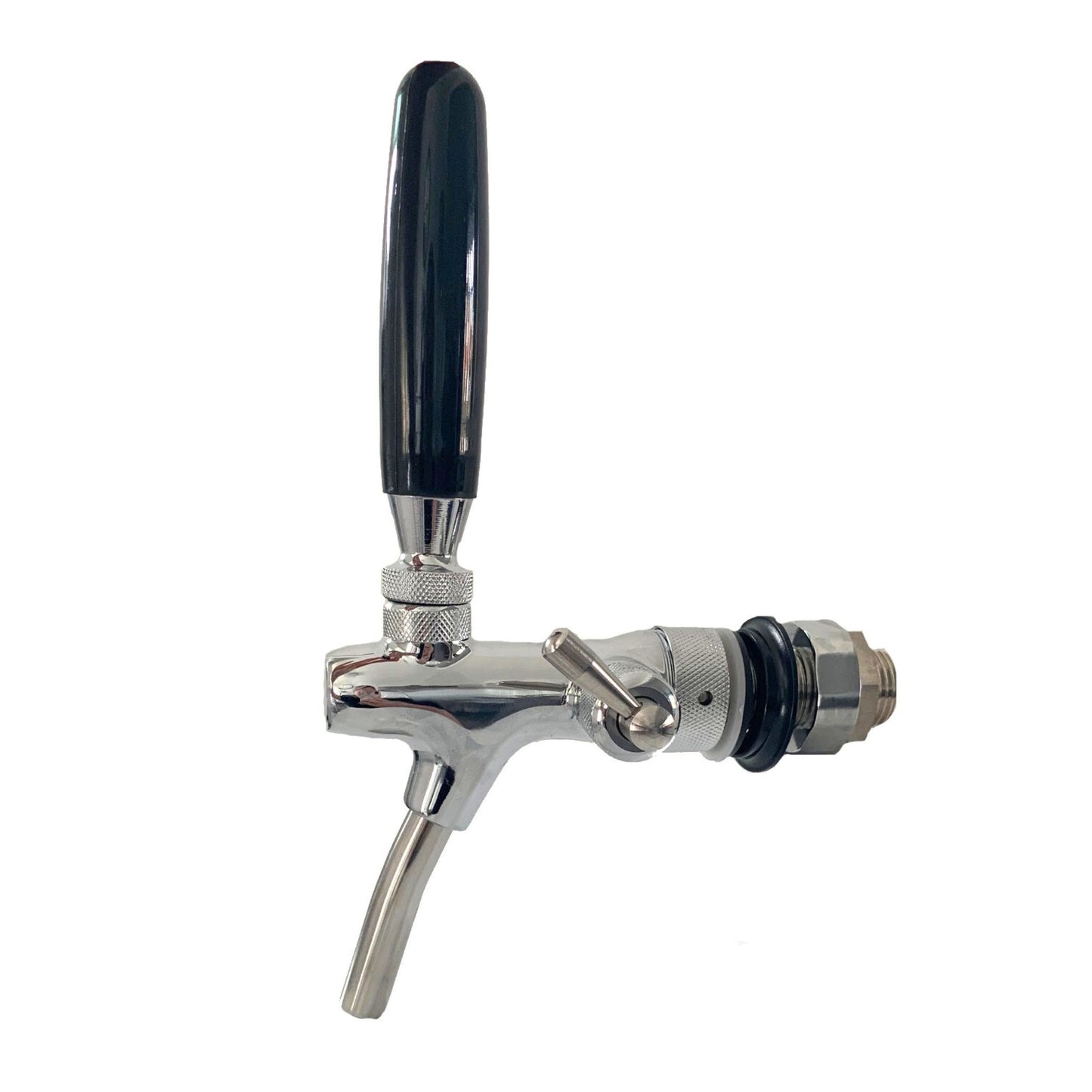 Draft beer tap with adjustable flow control